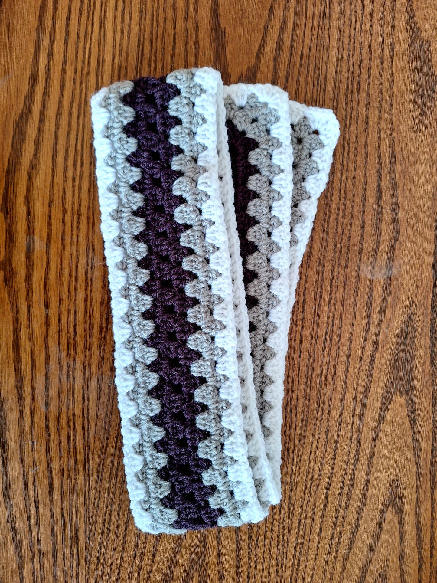 Scarf- Skinny Granny Rectangle (Purple)