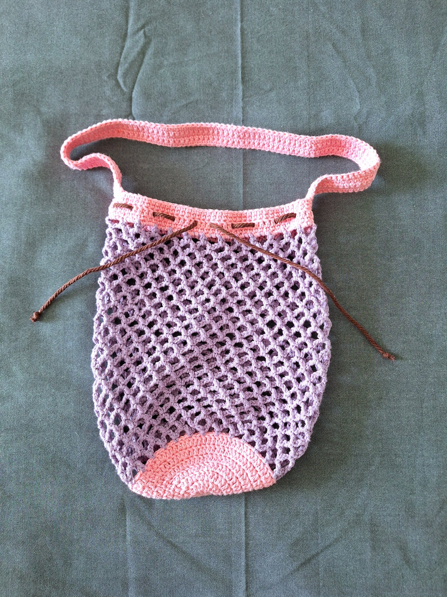 Market Bag - Rope sinch (Pink & Purple)