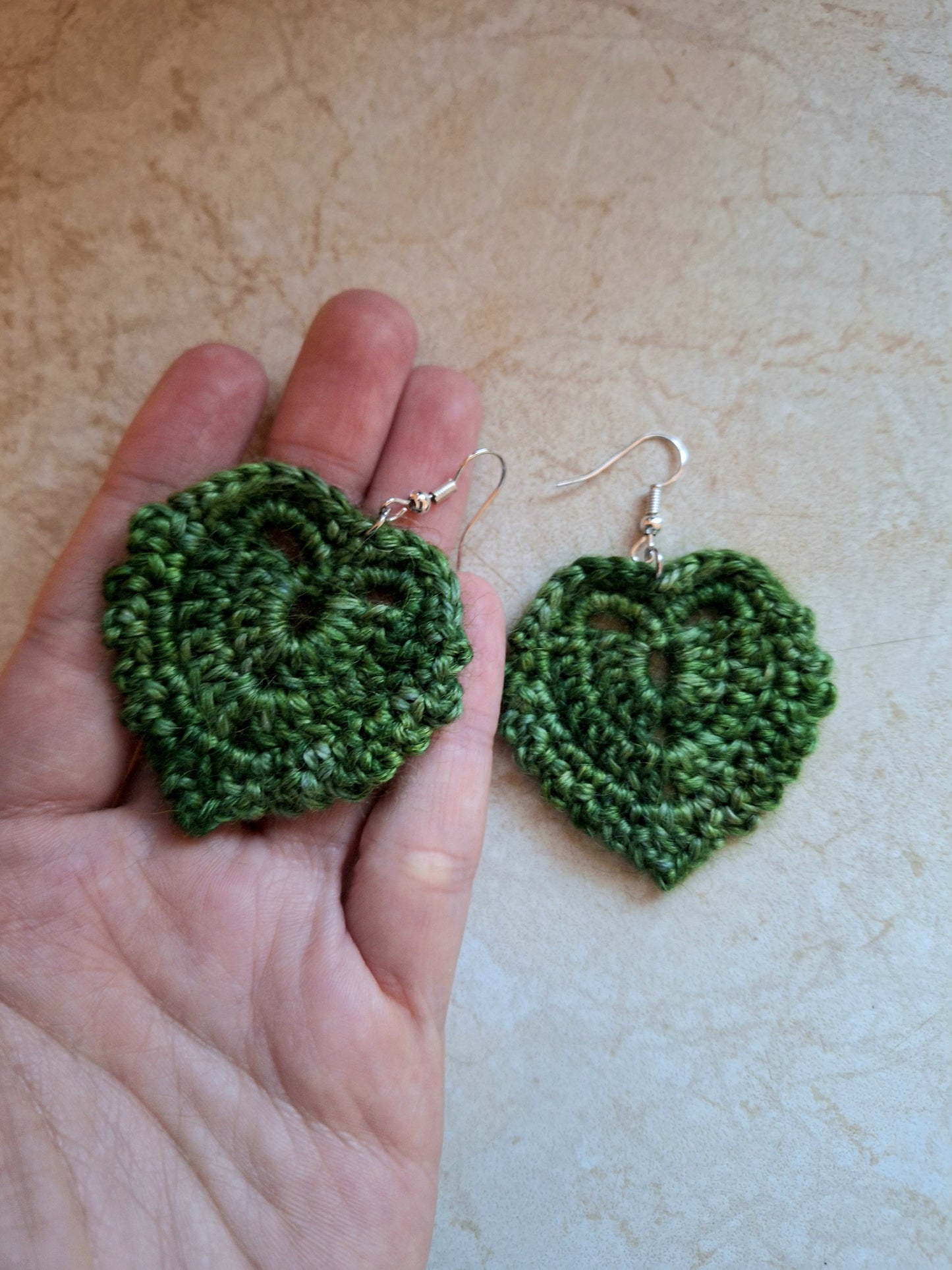 Earrings- Lace Leaf (Green)