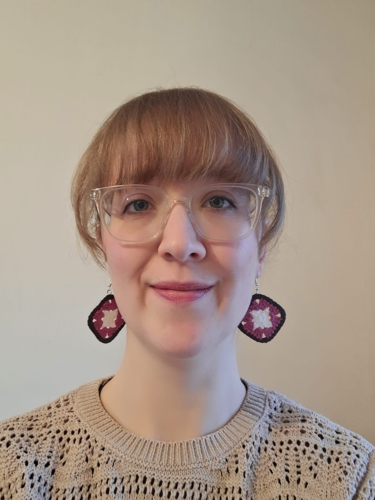 Earrings- Granny Square (P,W,B)