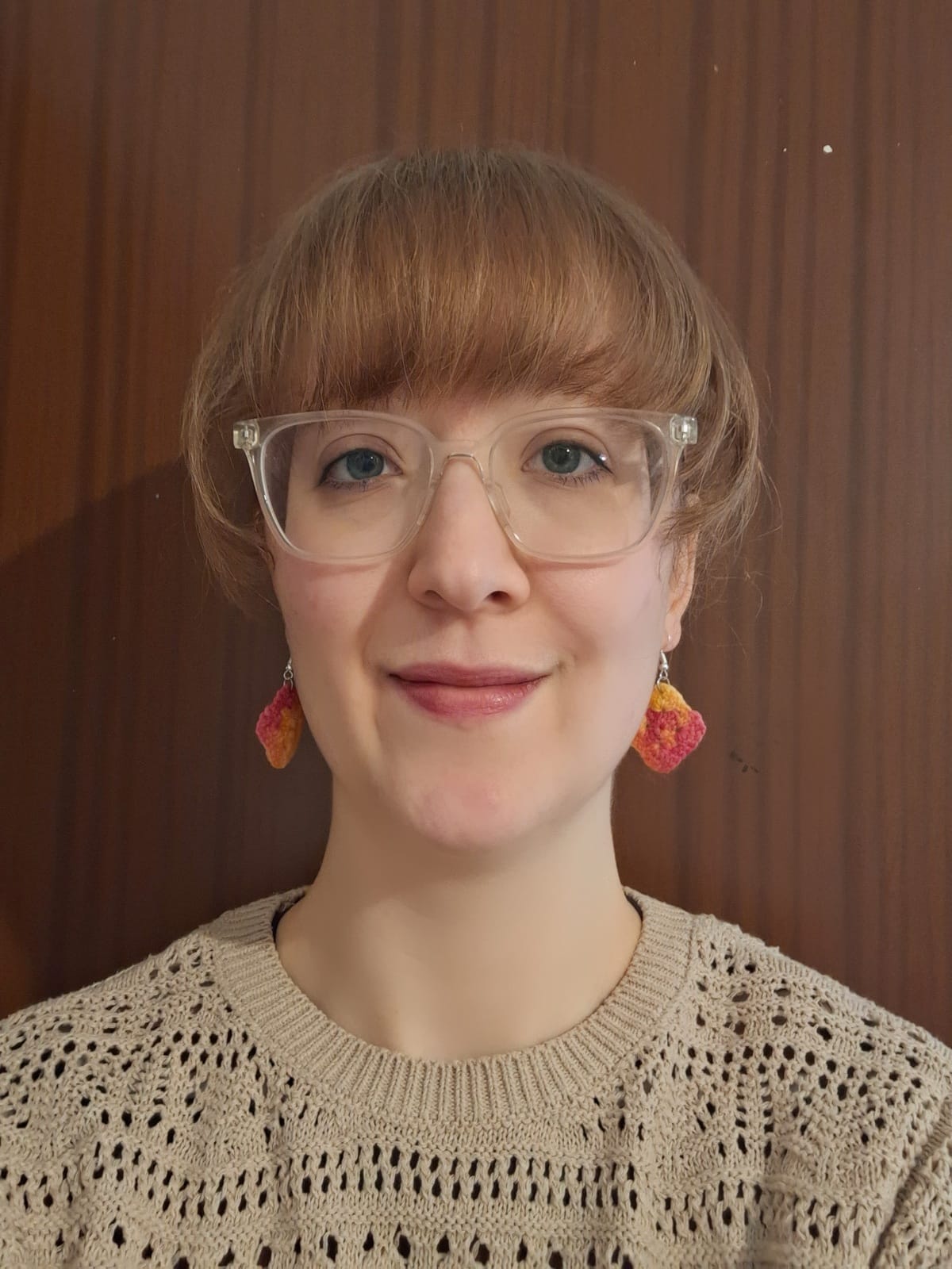 Earrings- Granny square (Pink & Yellow)