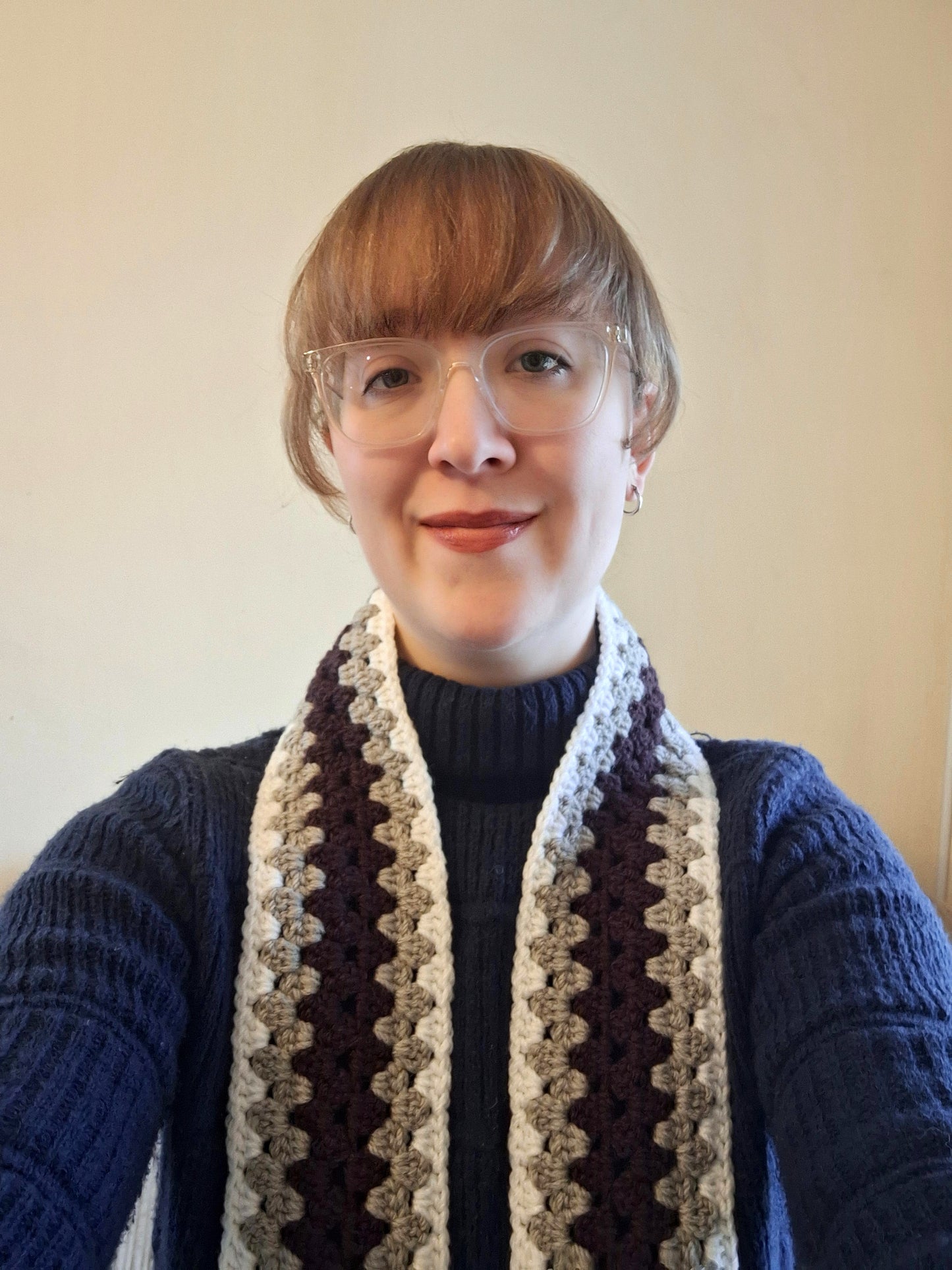 Scarf- Skinny Granny Rectangle (Purple)