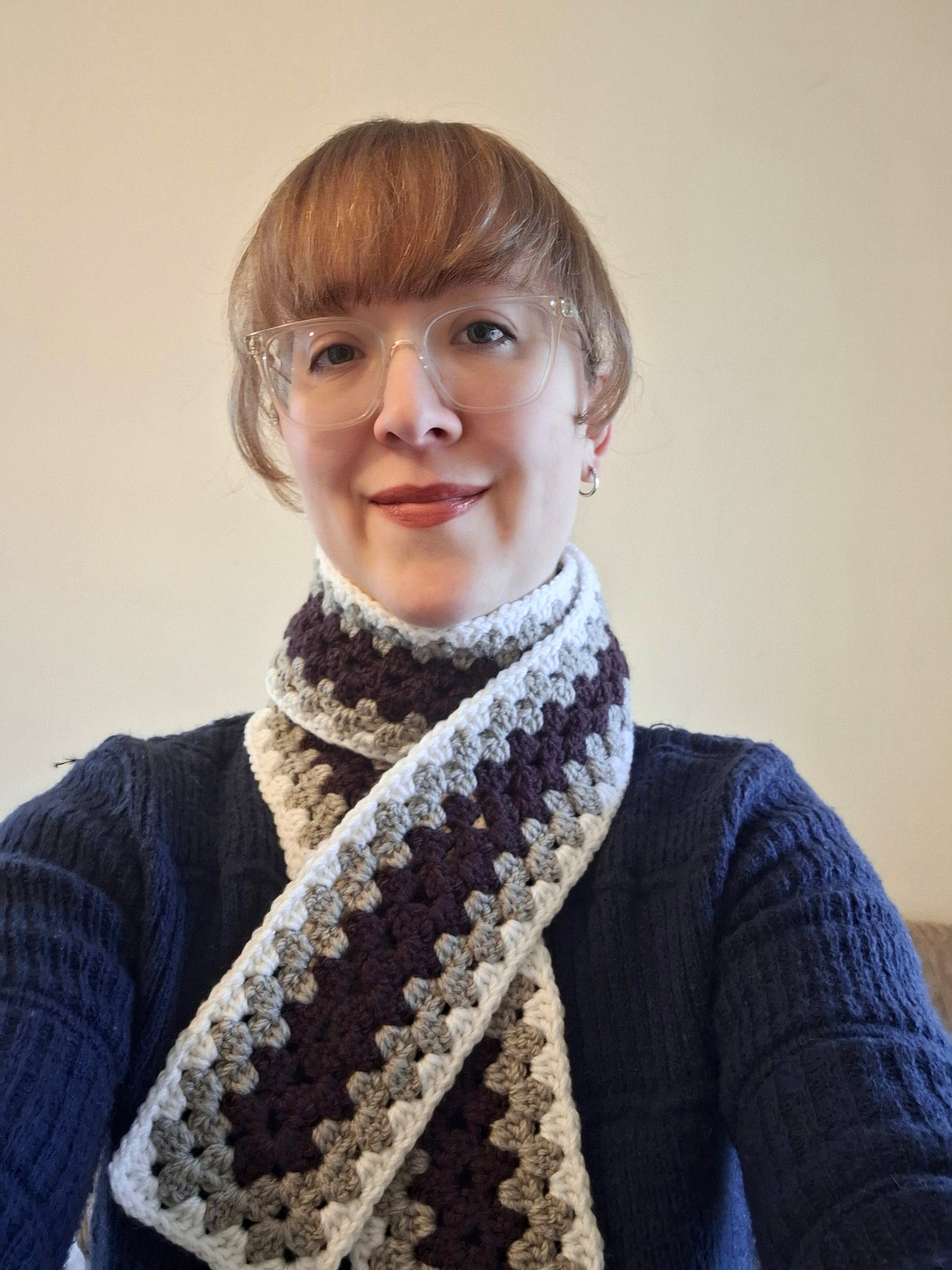 Scarf- Skinny Granny Rectangle (Purple)