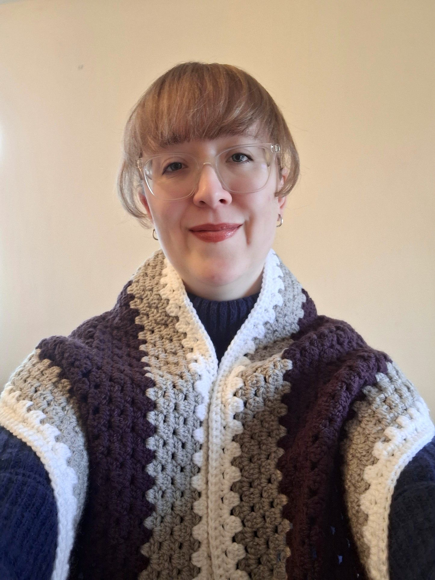 Scarf- Chunky Granny Rectangle (Purple)