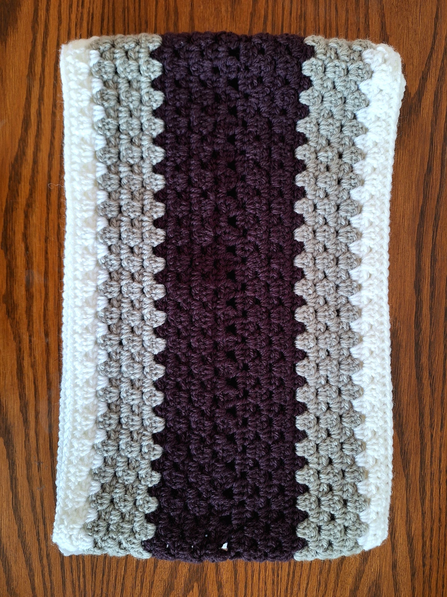 Scarf- Chunky Granny Rectangle (Purple)
