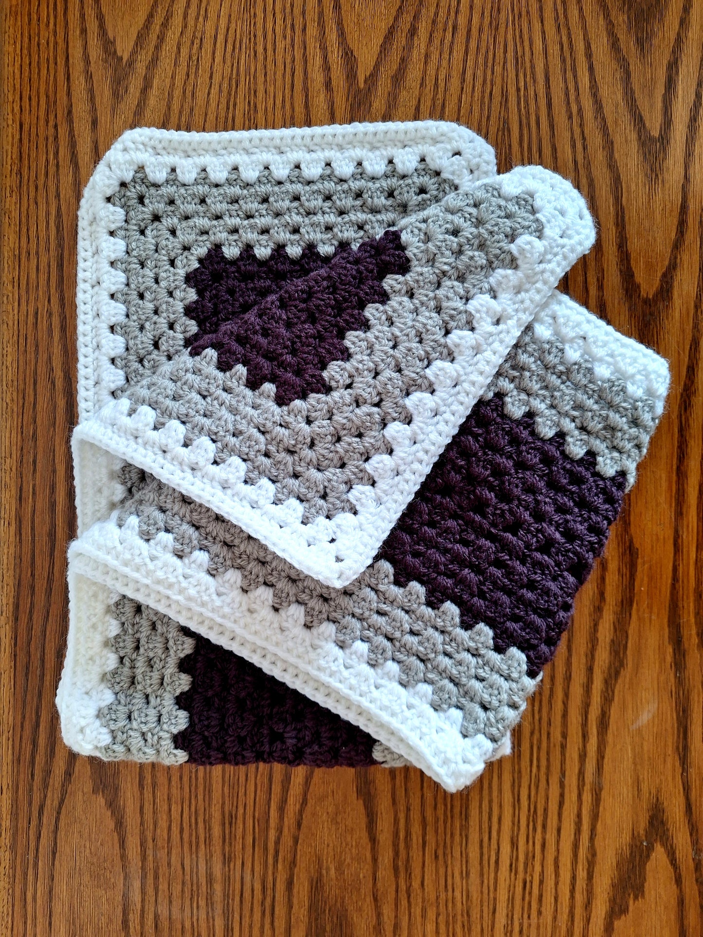 Scarf- Chunky Granny Rectangle (Purple)