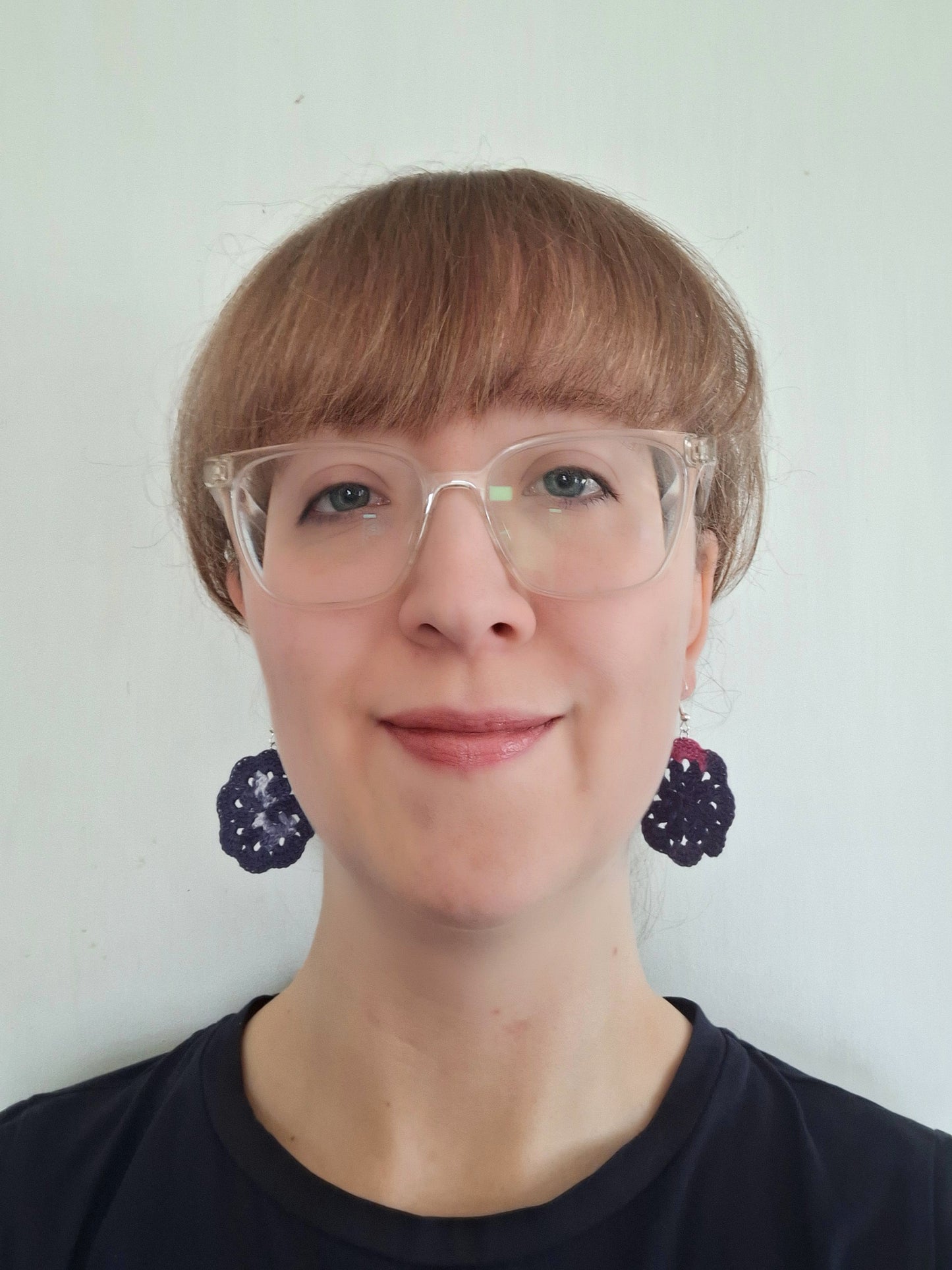 Earrings- Flower (Navy)