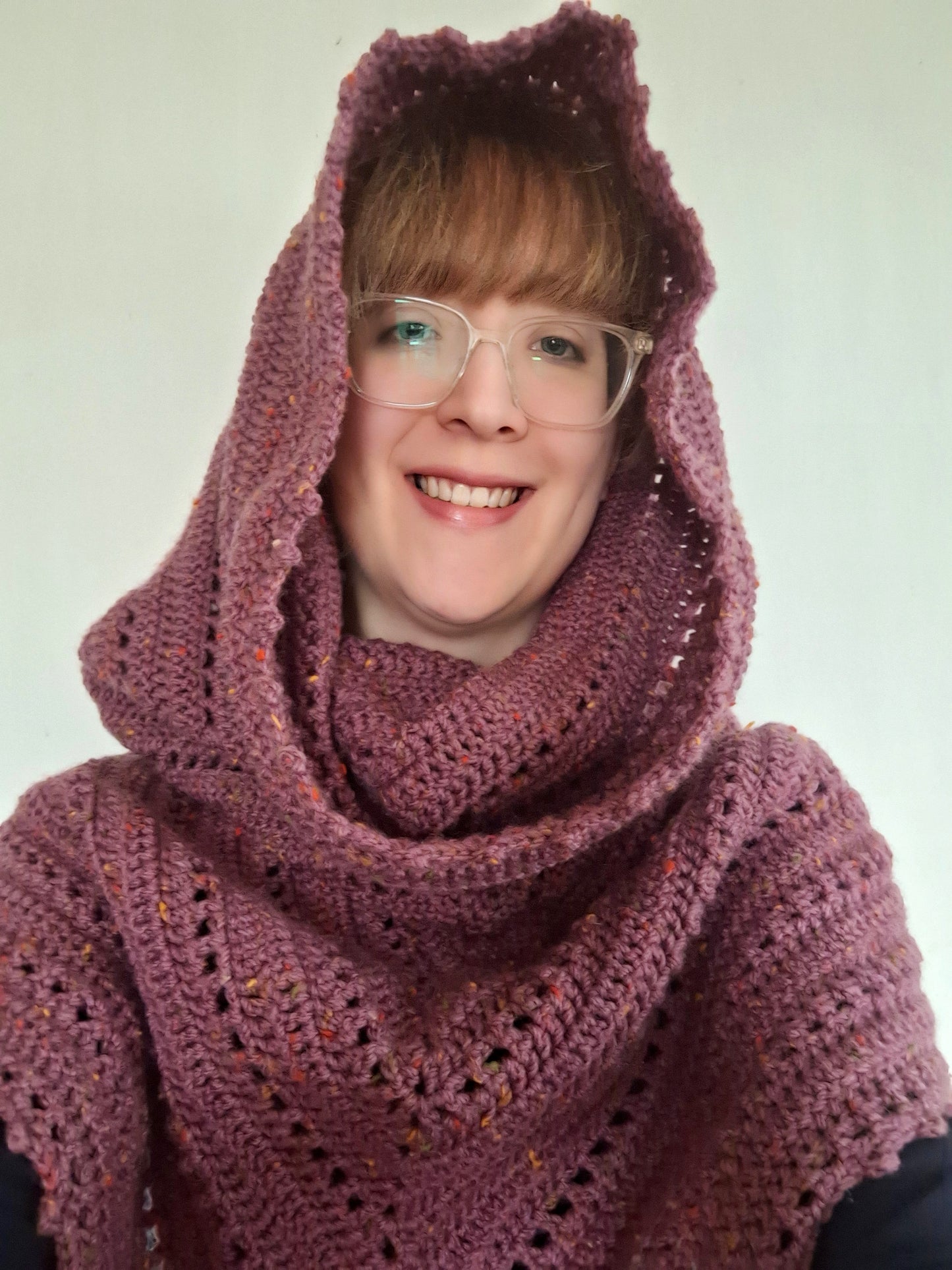 Cowl - Hooded Cowl (Purple Aran)