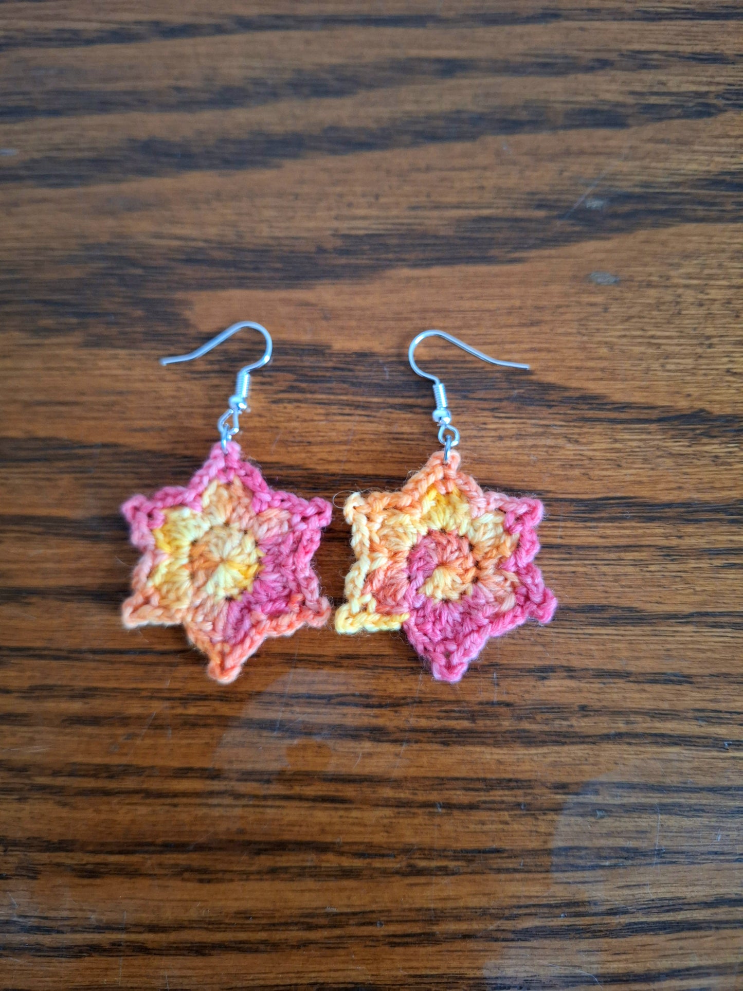 Earrings- Star Flower (Pink & Yellow)