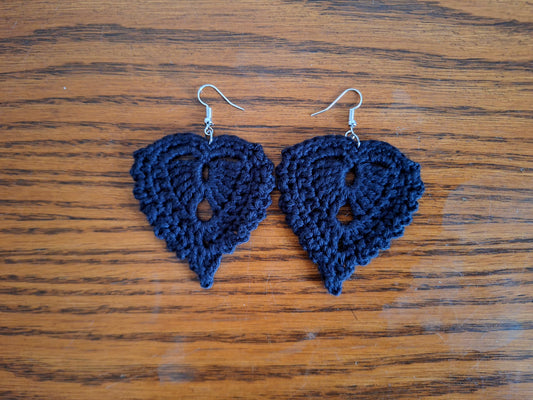 Earrings- Lace Leaf (Black)