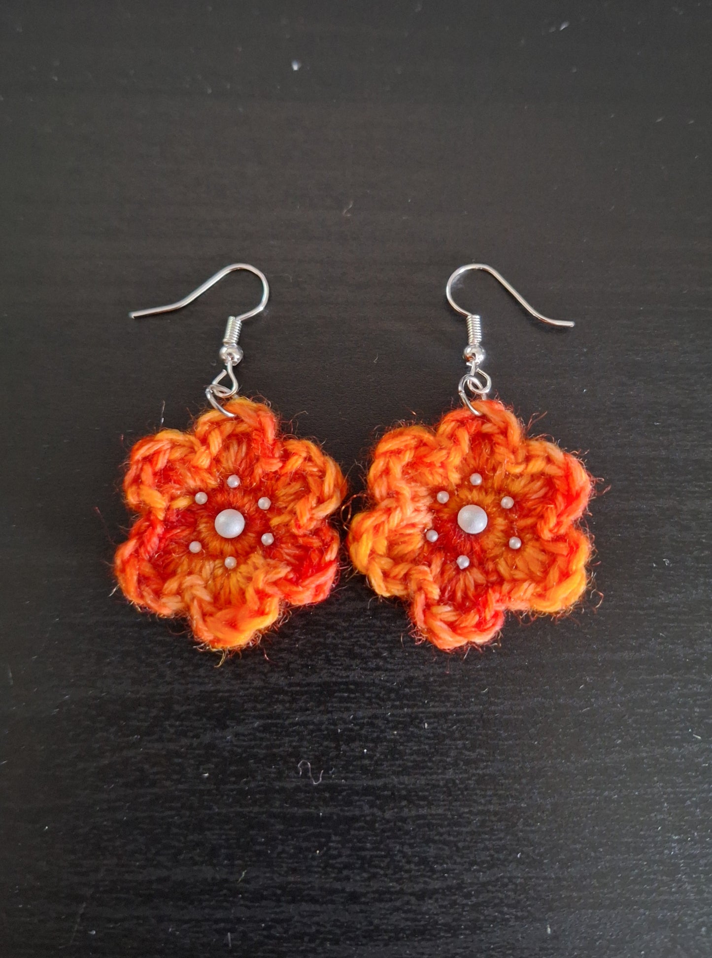 Earrings- Orange Flower
