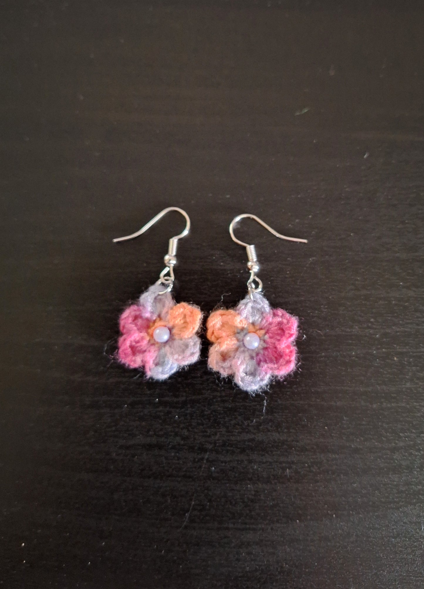 Earrings- Pink Silk Flower