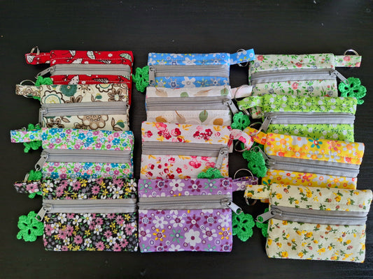 Keychain coin/trinket pouch - Sewn (Assorted colors)