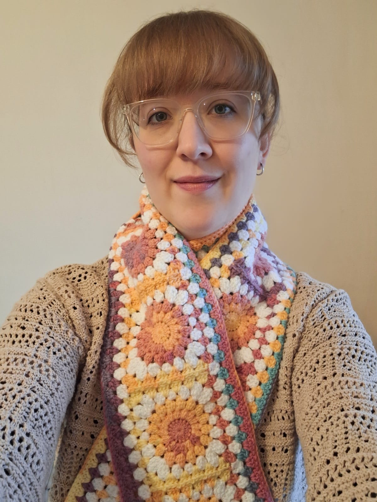 Scarf- Sunburst Crochet Granny squares