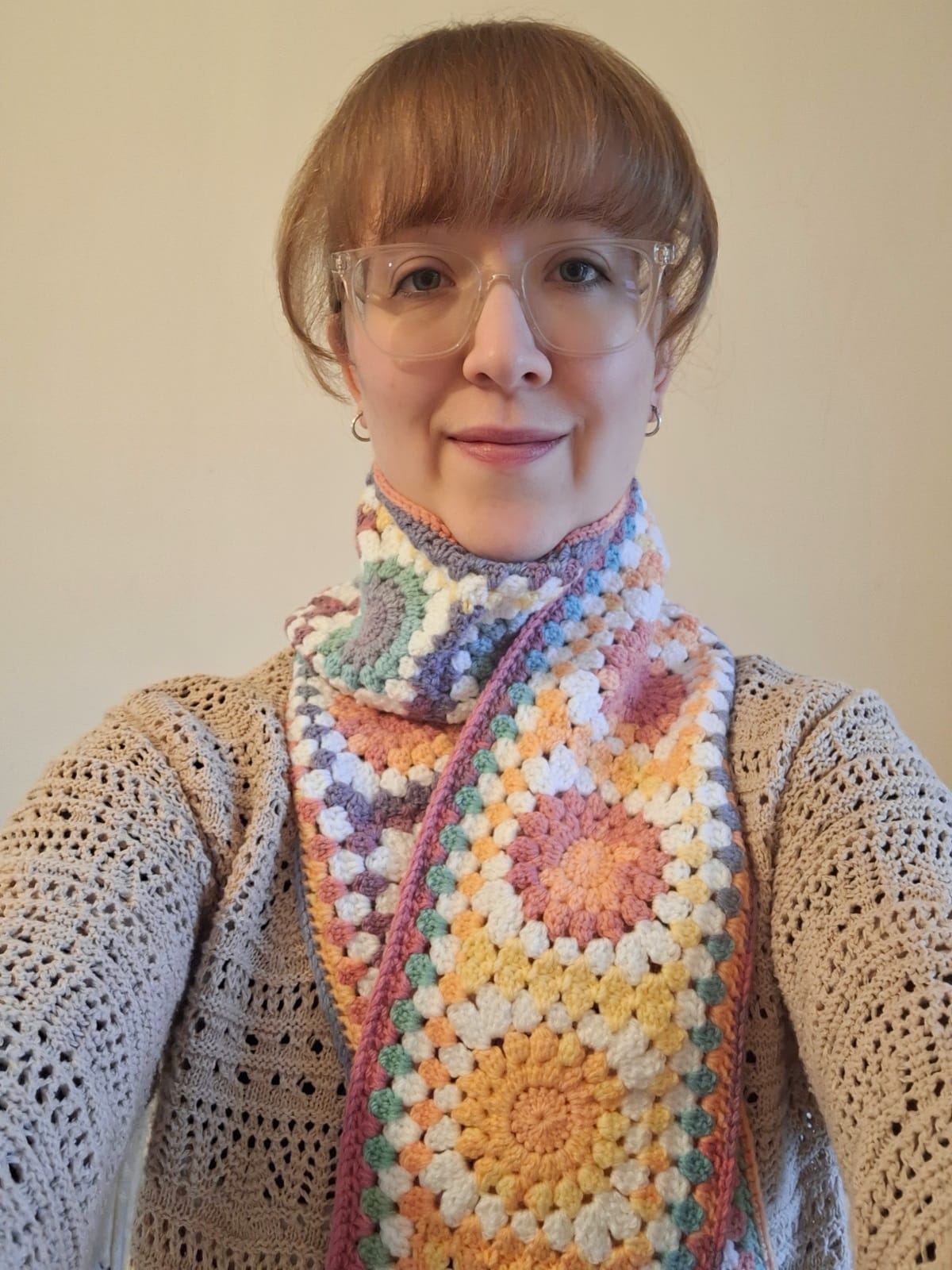 Scarf- Sunburst Crochet Granny squares