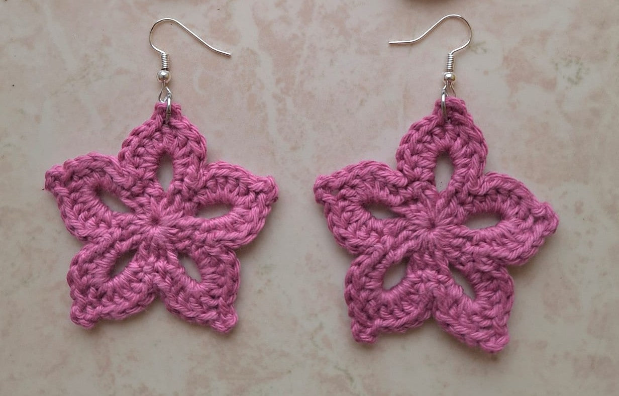 Earrings- Flower (Purple)