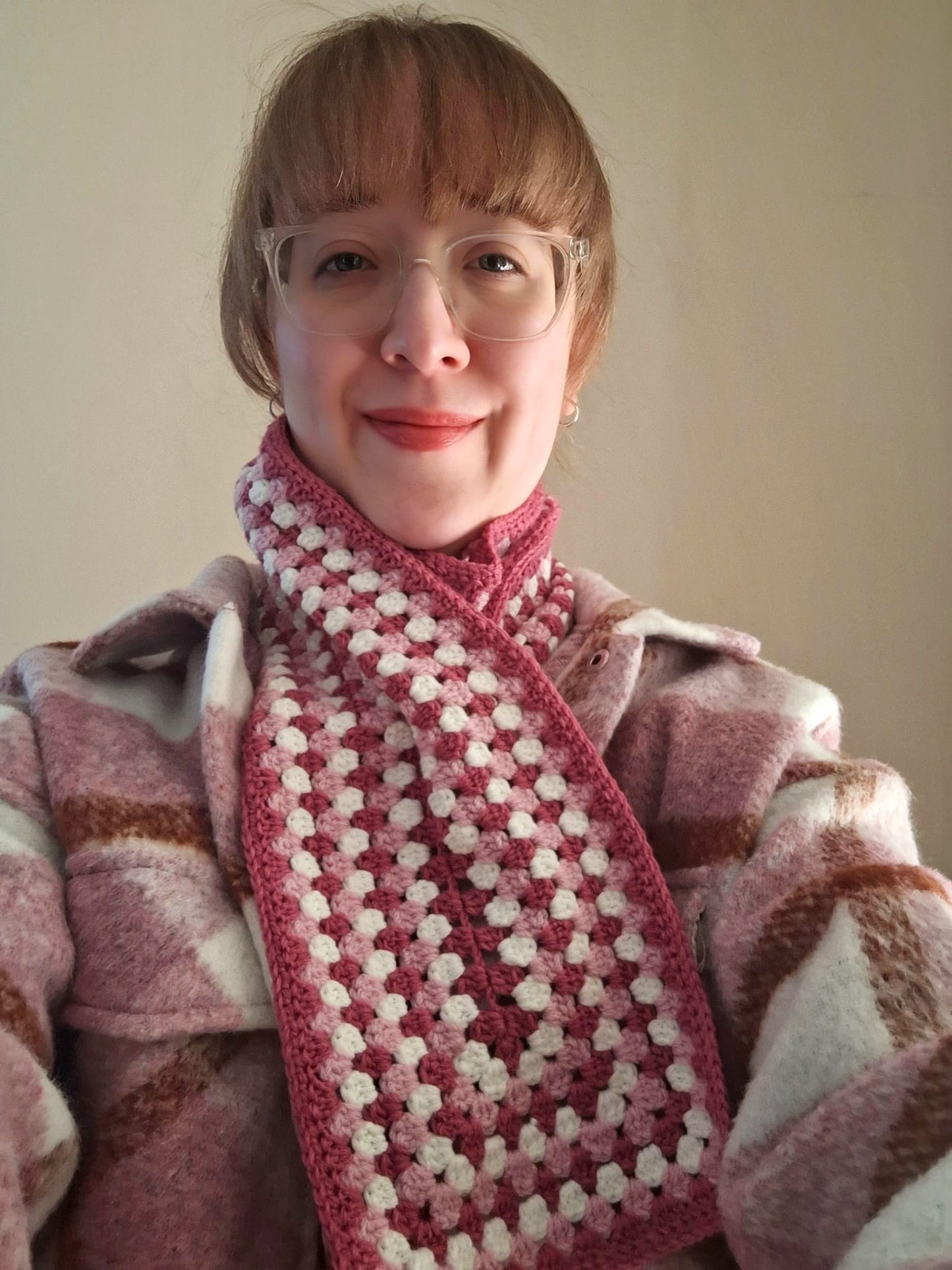 Scarf- Granny Rectangle (Pink)