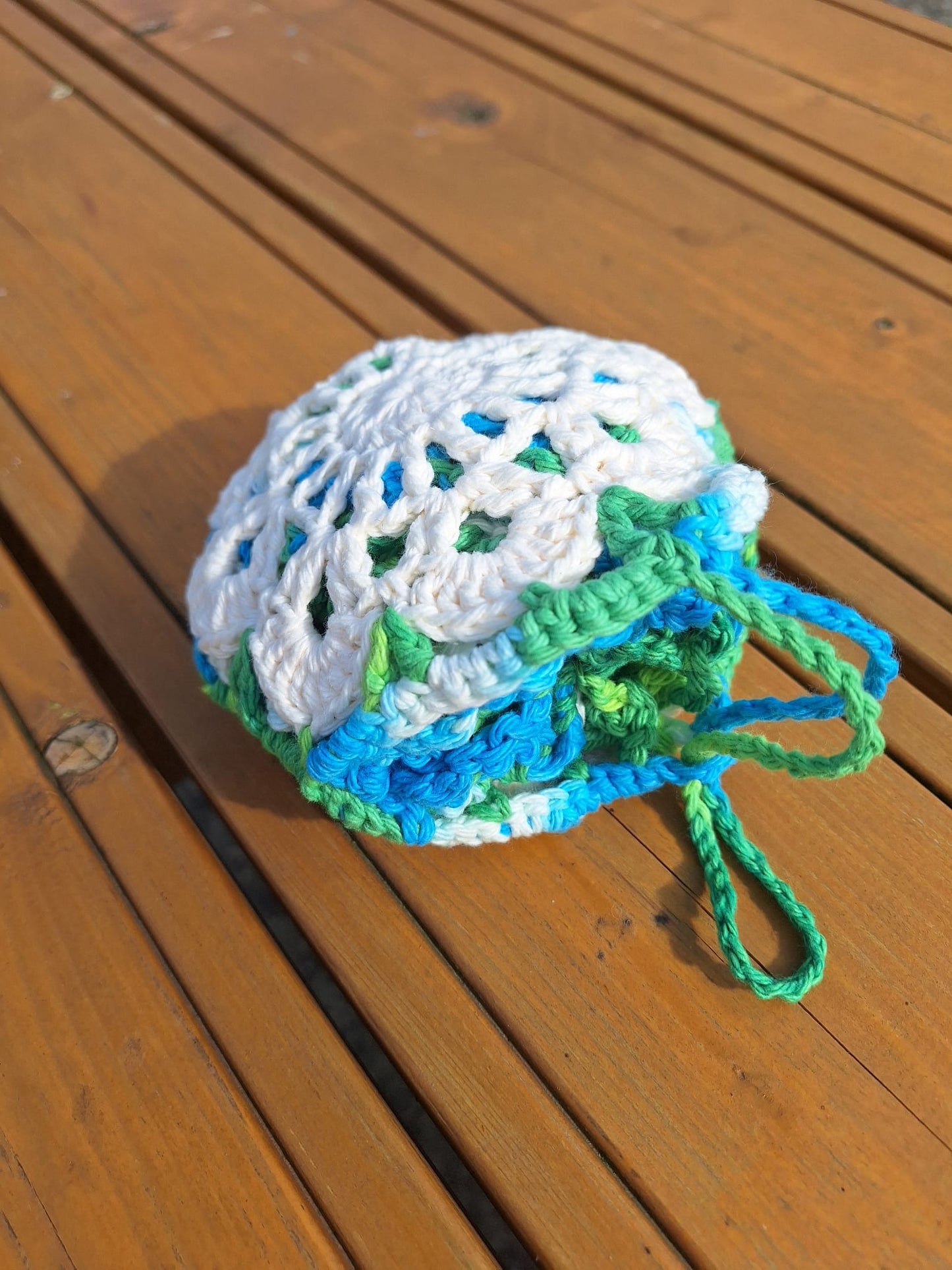 Flower Pattern Pouch Bag (Emerald Energy Ombre)