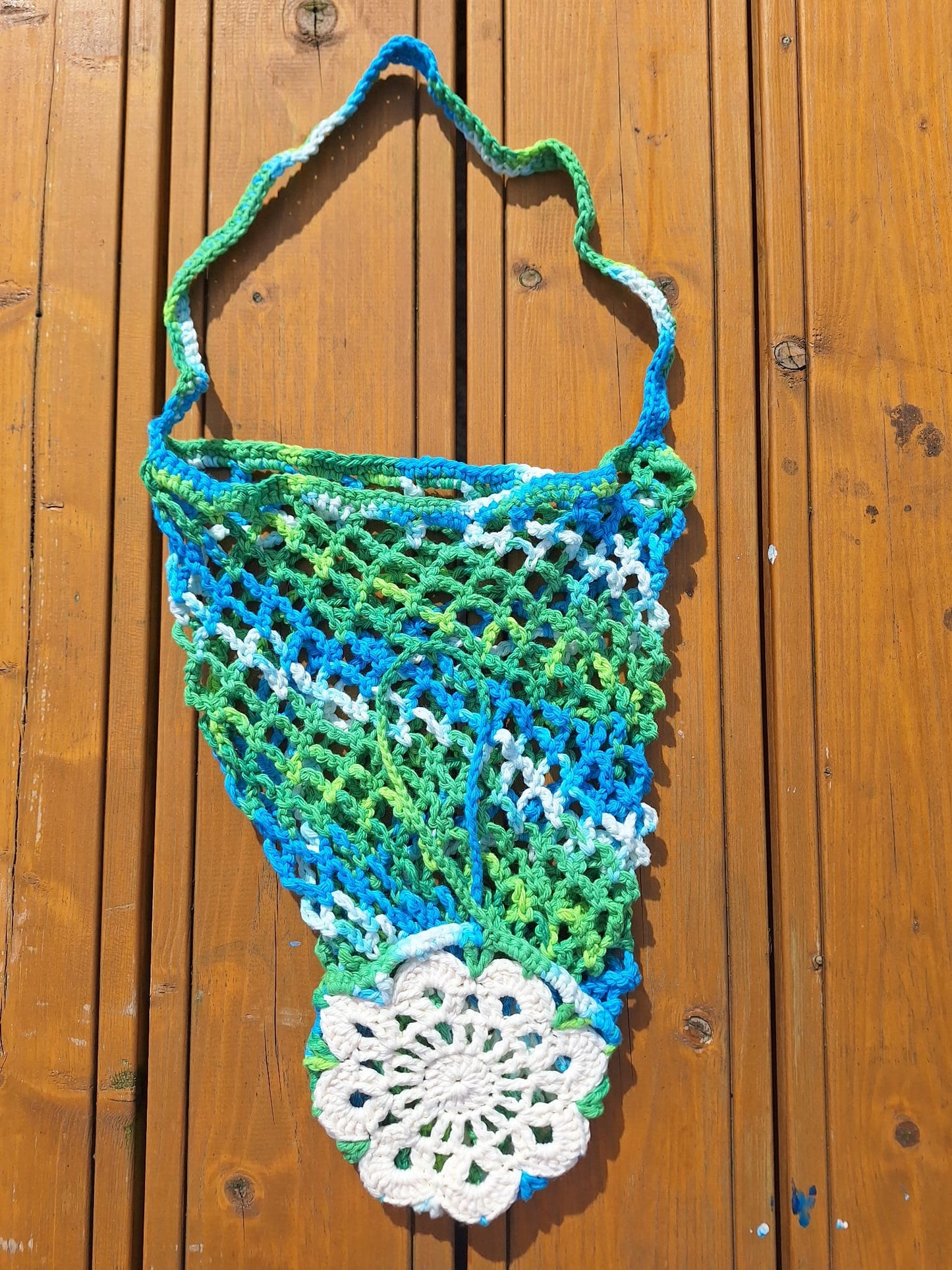 Flower Pattern Pouch Bag (Emerald Energy Ombre)