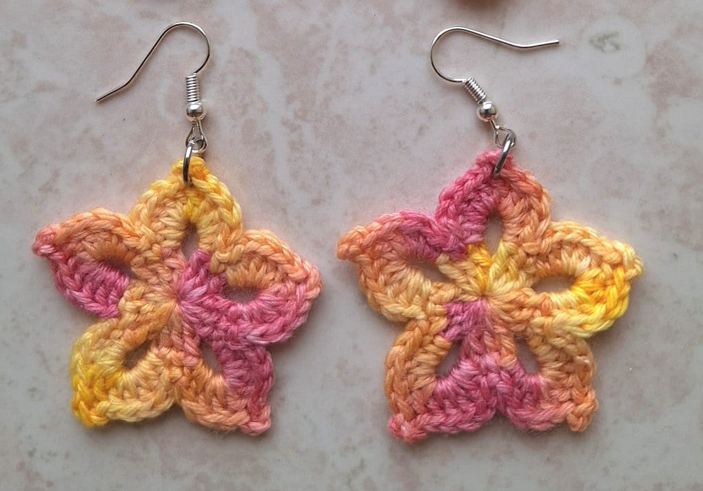 Earrings- Flower (Pink & Yellow)